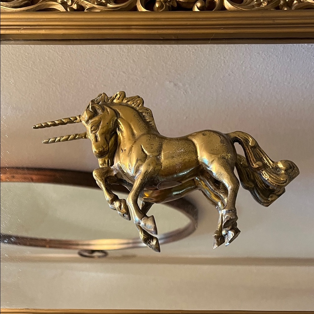 Elegant  Brass Gold Unicorn Wall Decor